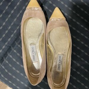 Jimmy Choo Neutral Tan Flats